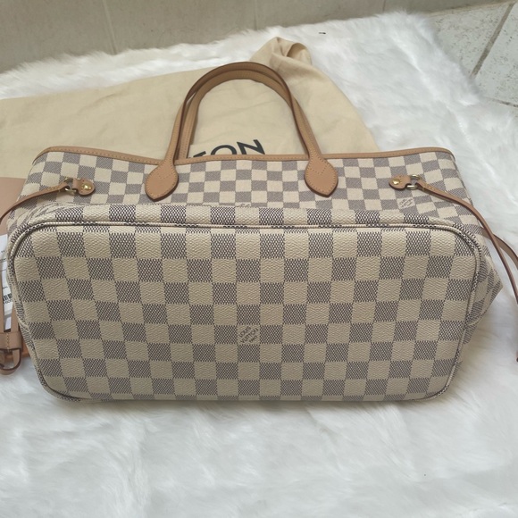 Louis Vuitton Neverfull MM Damier Azur Rose Ballerine *Made in France* - Picture 14 of 16